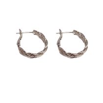Fashion Silver Metal Twist Round Earrings