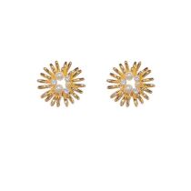 Fashion Gold Copper Diamond Fireworks Stud Earrings