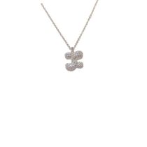 Fashion Silver - Micro-paved Double C Necklace (thick Real Gold Plating) Copper And Diamond Double C Necklace