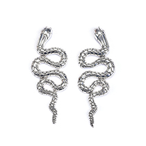 Fashion Silver Alloy Snake Earrings