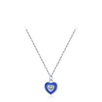 Fashion Love Silver Diamond Epoxy Love Necklace