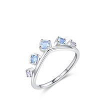 Fashion Crown Silver And Diamond Irregular Geometric Ring