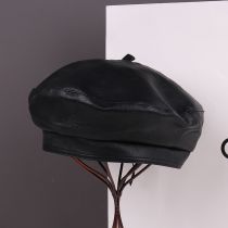 Fashion No. 40 Leather Solid Color Beret