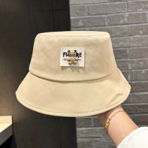 Fashion Khaki Bear Patch Hot Diamond Metal Label Bucket Hat