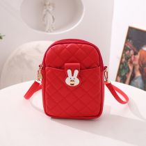 Fashion Red Pu Rhombus Crossbody Bag