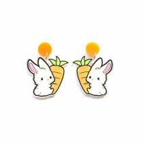 Fashion Carrot Rabbit Rabbit Carrot Asymmetric Earrings