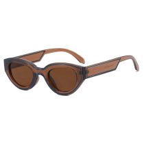 Fashion Dark Tea Tablets Ac Line Cat Eye Sunglasses