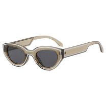 Fashion Olive Green Gray Slices Ac Line Cat Eye Sunglasses