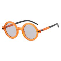Fashion Orange Frame Light Gray Ac Round Frame Sunglasses