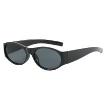 Fashion Bright Black And Gray Film Ac Oval Sunglasses
