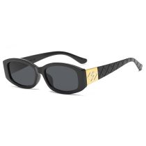 Fashion Bright Black All Gray Ac Small Frame Sunglasses