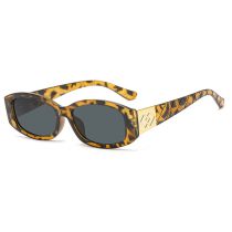 Fashion Leopard Print All Gray Ac Small Frame Sunglasses
