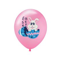 Fashion Easter Pink Balloons Rabbit Easter Egg Print Latex Balloon