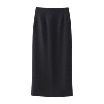 Fashion Black Wool Pleated Skirt