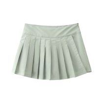 Fashion Light Green Nylon Pleated Skirt