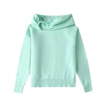 Fashion Lake Green Polyester Pleated Knit Sweater