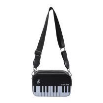 Fashion Black Pu Piano Contrast Crossbody Bag