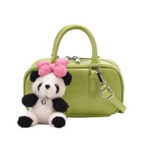 Fashion With Pendant Green 3d Doll Large Capacity Children's Crossbody Bag
