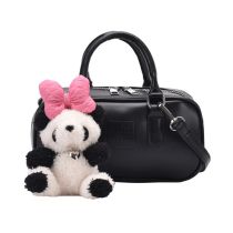 Fashion With Pendant Black 3d Doll Large Capacity Children's Crossbody Bag