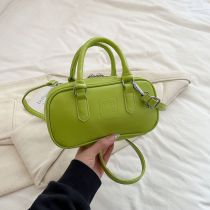 Fashion No Pendant Green Pu Large Capacity Children's Crossbody Bag