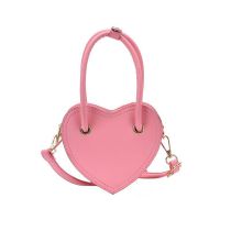 Fashion Pink Pu Love Children's Crossbody Bag