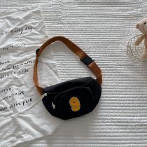 Fashion Black Letter Embroidered Children's Crossbody Bag