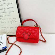Fashion Red Pu Diamond Flap Crossbody Bag