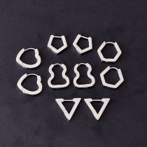 Fashion One Pack (5 Pairs) Titanium Steel Geometric Polygon Earring Set (one Pack (5 Pairs))