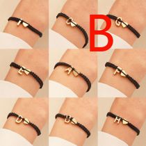 Fashion Kc Gold/b Z-425 Cord Braided Love 26 Letter Bracelet