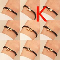 Fashion Kc Gold/k Z-434 Cord Braided Love 26 Letter Bracelet