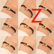Fashion Kc Gold/z Z-449 Cord Braided Love 26 Letter Bracelet