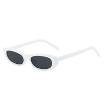 Fashion Gray Frame With White Frame Pc Narrow Frame Cat Eye Sunglasses