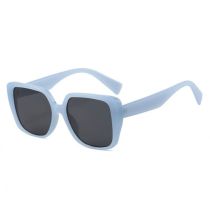 Fashion Blue Frame Gray Film Pc Large Frame Square Sunglasses