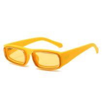 Fashion Yellow Frame Porn Film Metal Square Sunglasses
