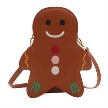Fashion Brown Pu Gingerbread Man Crossbody Bag