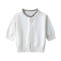 Fashion White Metallic Ball Knitted Sweater