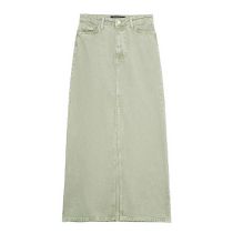 Fashion Green Denim Slit Skirt