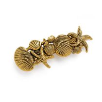 Fashion Ancient Gold Alloy Geometric Shell Starfish Hair Clip