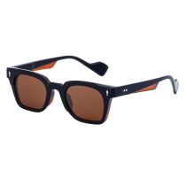 Fashion Polarized Support Surface Dark Tea Gold Full Tea Pc Square Small Frame Sunglasses