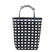 Fashion Black Pvc Woven Large Capacity Handbag