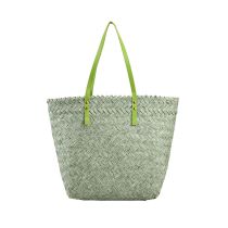 Fashion Large Green Pvc Woven Large Capacity Handbag