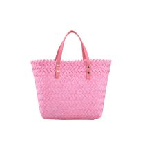 Fashion Small Pink Pvc Woven Large Capacity Handbag