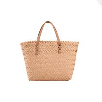 Fashion Small Khaki Pvc Woven Large Capacity Handbag