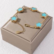 Fashion M Style Royal Blue Bracelet (15)g (without Box) Alloy Diamond Flower Bracelet