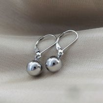 Fashion White-round Copper Hollow Ball Earrings