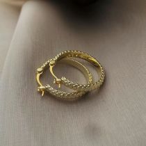 Fashion Gold Copper Geometric Round Earrings