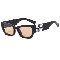 Fashion Black Frame Light Tea Slices Ac Cat Eye Letter Sunglasses