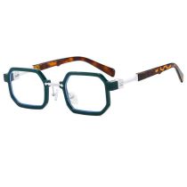 Fashion Dark Green Framed White Film Ac Square Small Frame Sunglasses