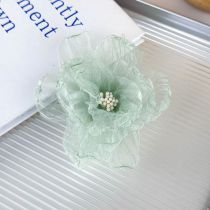 Fashion E Green Flower Silk Artificial Flower Hairpin