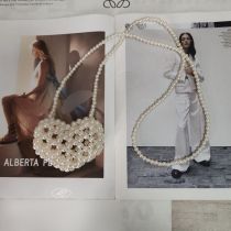 Fashion Pearl Bead Crossbody Simple Style Acrylic Beaded Woven Crossbody Bag